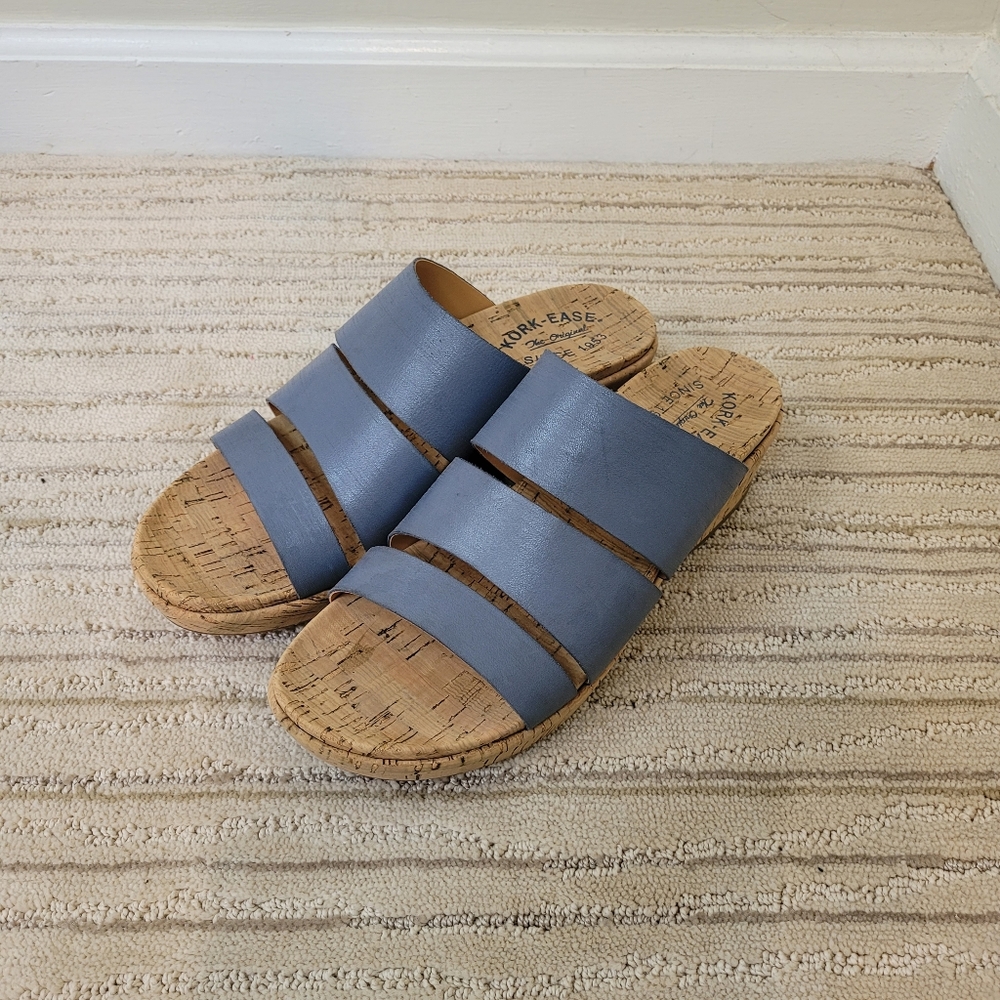 Kork Ease Women's Menzie Blue Sandals Size 9M.